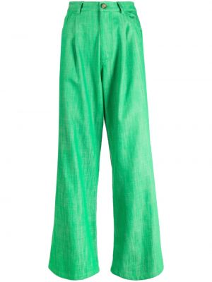 Relaxed fit bombažne hlače Mira Mikati zelena
