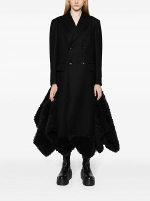 Woll mantel mit schößchen Junya Watanabe schwarz