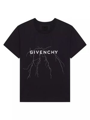 Хлопковая футболка с принтом свободного кроя Givenchy черная