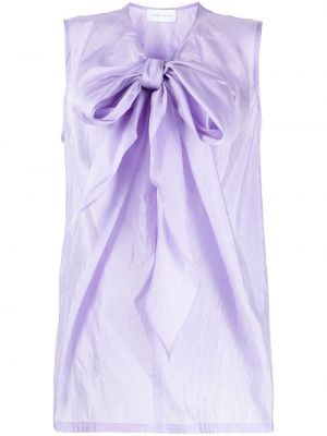 Bluză cu funde de mătase Christian Wijnants violet