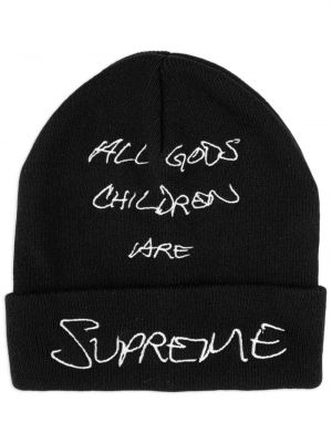Strick mütze mit stickerei Supreme