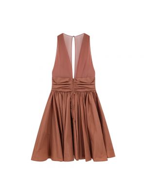 Mini vestido sin mangas con escote v Pinko marrón
