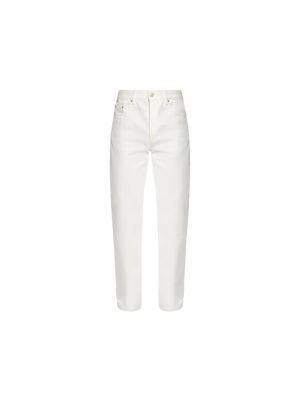 Straight leg jeans a vita alta Ami Paris bianco