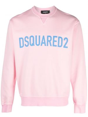 Bavlněná mikina s potiskem Dsquared2 růžová