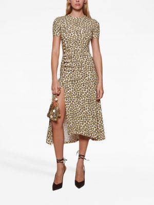 Leopardí midi šaty s potiskem Rabanne
