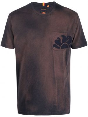 Тениска с принт с tie-dye ефект Sundek кафяво