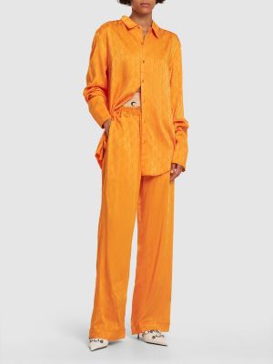 Pantaloni di raso baggy in tessuto jacquard Marine Serre arancione