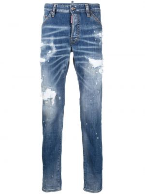 Slank nødlidende stretch jeans Dsquared2 blå