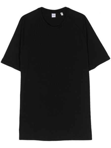 Bavlněné tričko s kulatým výstřihem Aspesi černé