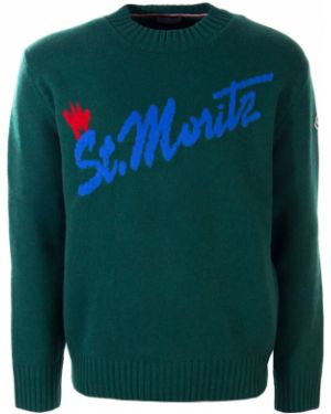 Шерстяной свитер Moncler зеленый