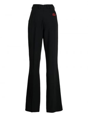Křišťálové rovné kalhoty David Koma černé