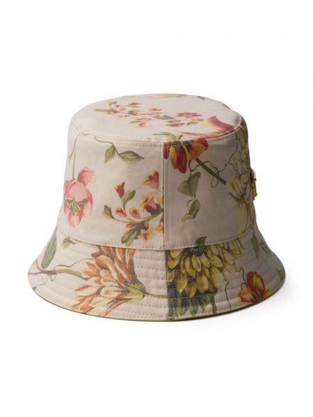 Květinový klobouk s potiskem Prada