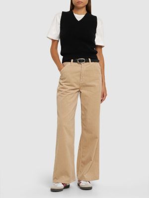 Pantalones de pana de algodón Carhartt Wip beige