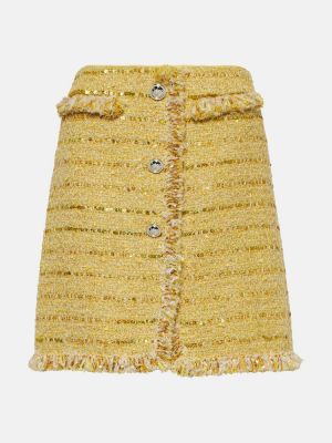 Mini falda con flecos de punto Giambattista Valli amarillo