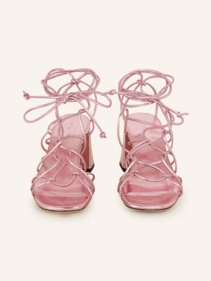 Sandały na obcasie By Far różowe