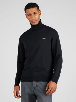 Pamučni pulover Gant crna