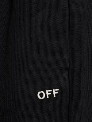 Bavlnené teplákové nohavice Off-white čierna