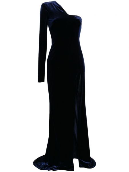 Βελούδινη φουσκωμένο φόρεμα Galvan London μπλε
