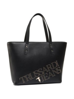 Τσάντα shopper Trussardi μαύρο