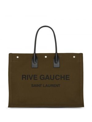 Shopper handtasche mit print Saint Laurent grün