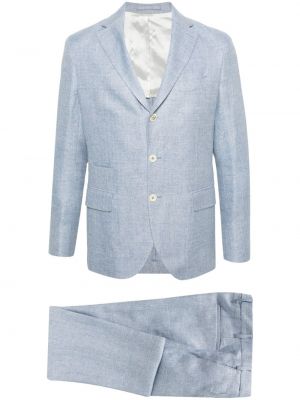Lniany garnitur Eleventy niebieski