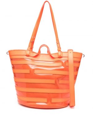 Δερμάτινη τσάντα ώμου Casadei πορτοκαλί