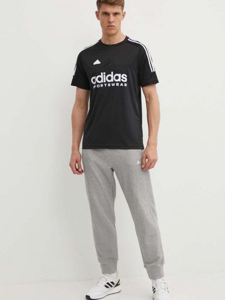 Koszulka z nadrukiem Adidas czarna
