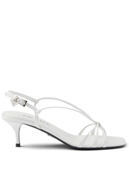 Sandales en cuir Prada blanc