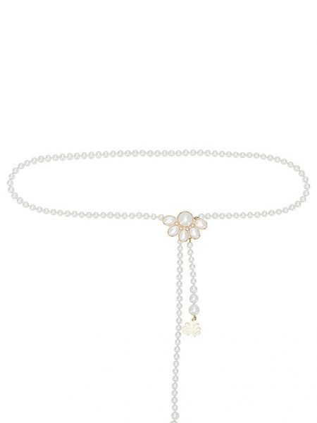 Cinturón con perlas Lele Sadoughi blanco