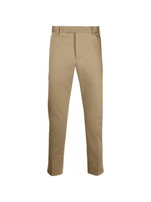 Spodnie slim fit Pt01 brązowe
