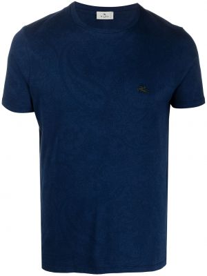 Camiseta de cachemir con estampado de cachemira Etro azul