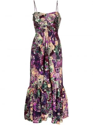 Obleka s cvetličnim vzorcem s potiskom A.l.c. vijolična