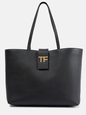 Shopperka skórzana Tom Ford czarna