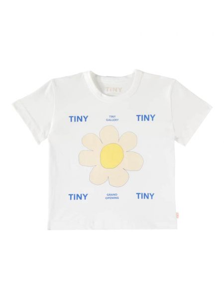 Blomstret bomuld t-shirt for piger Tinycottons hvid