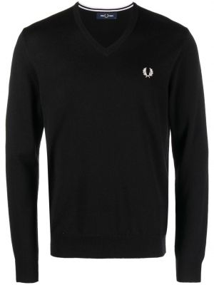 Sweat à col v Fred Perry noir