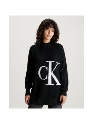 Jersey de algodón de tela jersey Calvin Klein Jeans negro