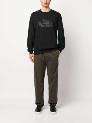 Sweatshirt aus baumwoll mit print Woolrich schwarz