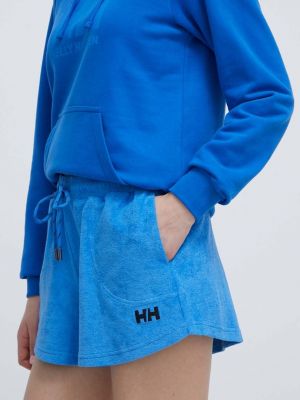 Pamučne kratke hlače visoki struk Helly Hansen plava