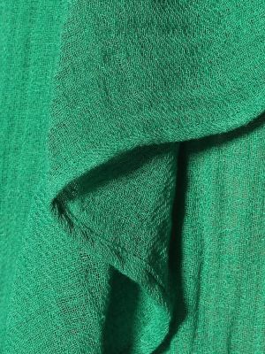 Lniana spódnica midi z falbankami Lisa Marie Fernandez zielona