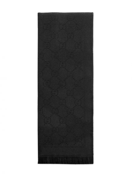 Pañuelo de punto con estampado de tejido jacquard Gucci negro