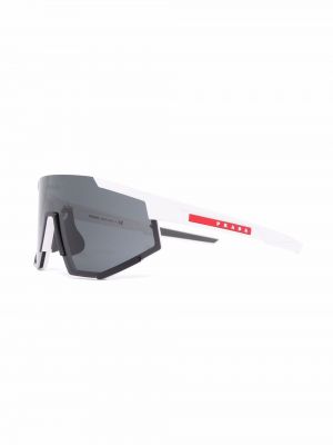 Oversize saulesbrilles Prada Linea Rossa balts