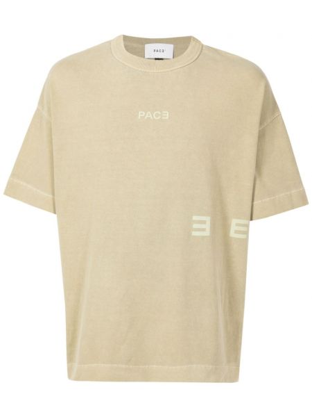 Bavlnené tričko s potlačou Pace hnedá