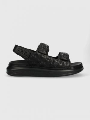 Kožené sandály Karl Lagerfeld černé