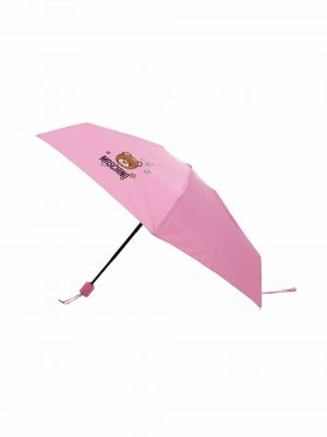 Paraguas con estampado Moschino rosa