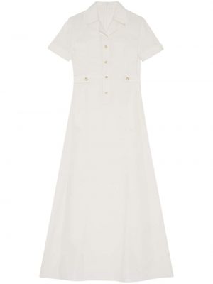 Βαμβακερή φόρεμα σε στυλ πουκάμισο Gucci λευκό