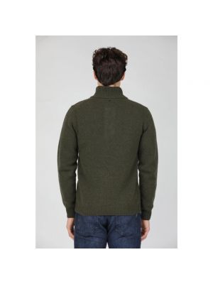 Jersey cuello alto con botones de lana con cuello alto Dondup verde