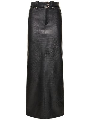 Kožená sukňa Alessandra Rich čierna