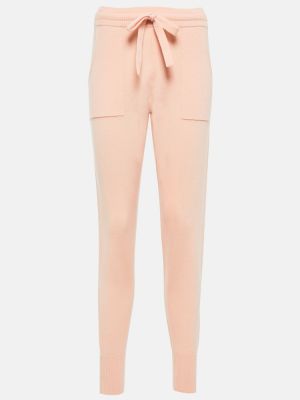 Kašmírové vlněné sportovní kalhoty Eres růžové