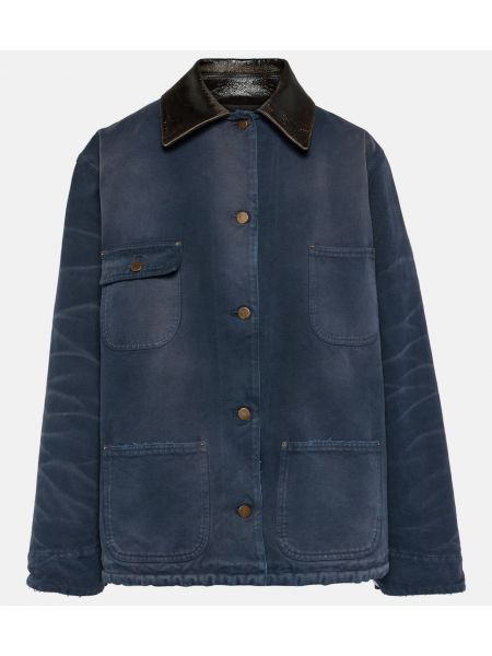 Oversized puuvillased jakk Prada sinine