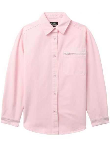 Siuvinėta džinsiniai marškiniai A.p.c. rožinė